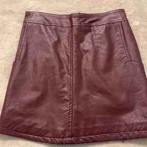 Red leather skirt